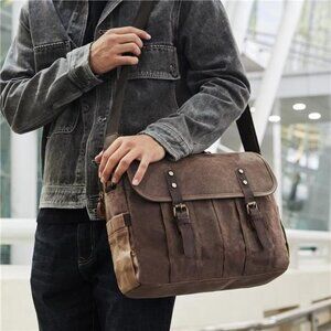 Vintage Genuine Leather Briefcase Laptop Bag